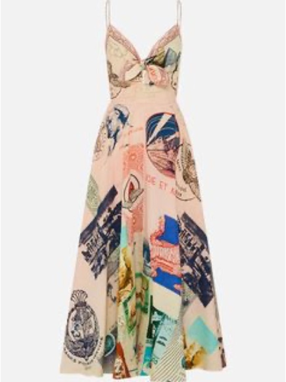 Camilla Maxi Dress with Multi-Color Passport Print - Picture 2 of 3